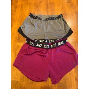 Woman’s plus size Nike and under armour shorts bundle size XL